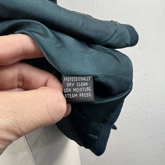 Ellen Tracy Blazer 6 Womens Petite Green Gold Buttons Double Breasted Vintage - Picture 9 of 12